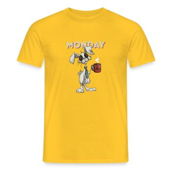 Montagshase mit Kaffee - Männer T-Shirt - Gelb - Vorne - AI Model Male 178 dark (178cm)