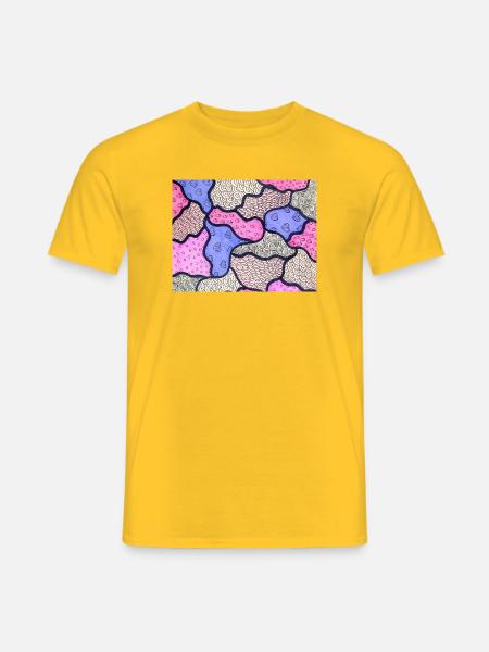 Rosa und lila Mosaik - Männer T-Shirt - Gelb