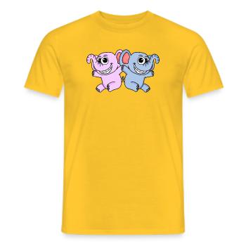 Mädchen Junge Zwillinge - Männer T-Shirt - Gelb - Vorne - AI Model Male 178 dark (178cm)