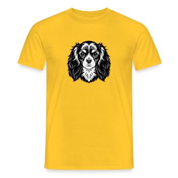 King Charles Spaniel Hundekopf - Männer T-Shirt - Gelb - Vorne - AI Model Male 178 dark (178cm)