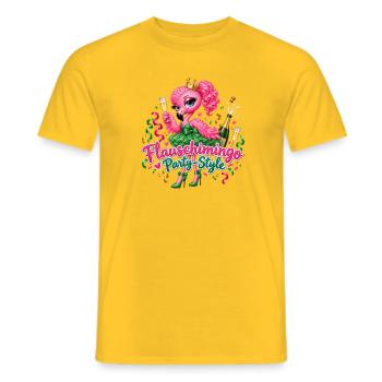 Flauschimingo Party Style - Männer T-Shirt - Gelb - Vorne - AI Model Male 178 dark (178cm)