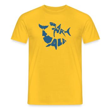 SW_LOGO_5_BLEU - Männer T-Shirt - Gelb - Vorne - AI Model Male 178 dark (178cm)