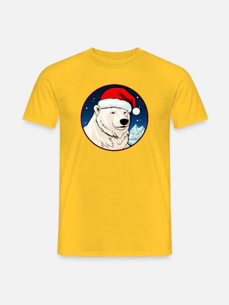 Eisbären Weihnachten - Männer T-Shirt - Gelb