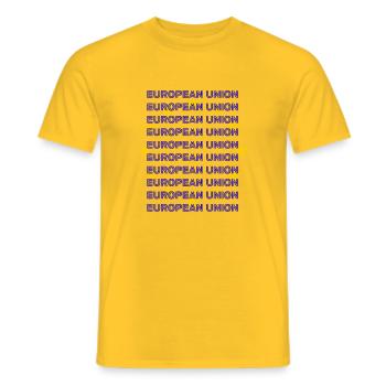 EU Flag European Union - Männer T-Shirt - Gelb - Vorne - AI Model Male 178 dark (178cm)