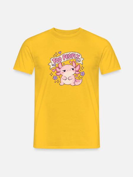 Too Peoply Cute Dragon Sticker - Männer T-Shirt - Gelb