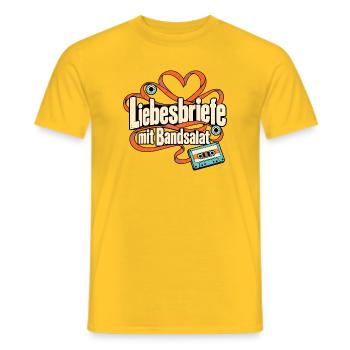 Kassette Mixtape Kassettennostalgie Musikfan - Männer T-Shirt - Gelb - Vorne - AI Model Male 178 dark (178cm)