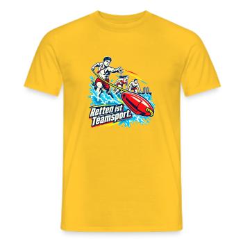 Rettungsschwimmer Wasserrettung Lifeguard Team - Männer T-Shirt - Gelb - Vorne - AI Model Male 178 dark (178cm)