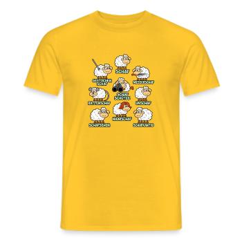 SchafBerufe Muster Humorvolle Wolle - Männer T-Shirt - Gelb - Vorne - AI Model Male 178 dark (178cm)
