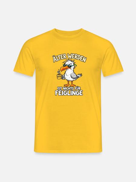 Älter Werden Feiglinge? Nicht! - Männer T-Shirt - Gelb