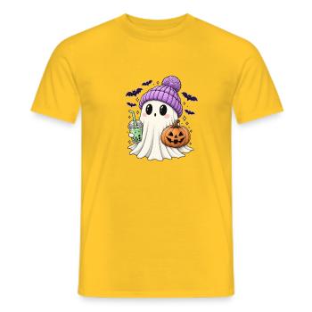 Süßer Halloween Geist - Männer T-Shirt - Gelb - Vorne - AI Model Male 178 dark (178cm)