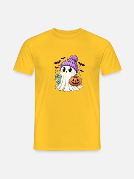 Süßer Halloween Geist - Männer T-Shirt - Gelb