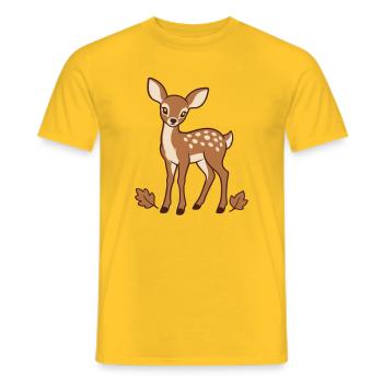 Niedliche Herbstreh-Waldhirsche - Männer T-Shirt - Gelb - Vorne - AI Model Male 178 dark (178cm)