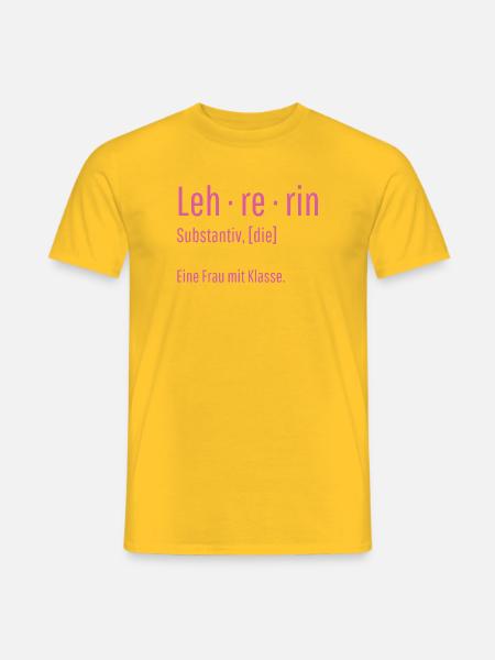 Lehrerin Substantiv Definition Schule Geschenk - Männer T-Shirt - Gelb