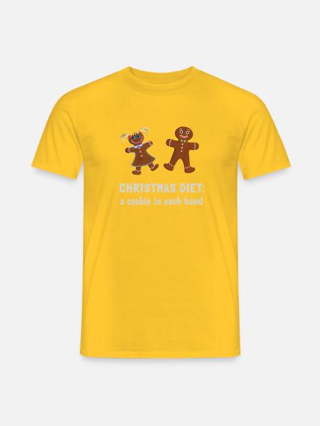 Christmas Diet - Lebkuchen Paar - Männer T-Shirt - Gelb
