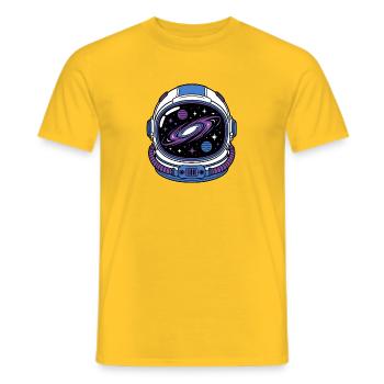 Astronaut Helm Galaxie Visier Weltraum Vektor Shir - Männer T-Shirt - Gelb - Vorne - AI Model Male 178 dark (178cm)