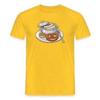 Deftige bayerische Brotzeit - Männer T-Shirt - Gelb - Vorne - AI Model Male 178 dark (178cm)