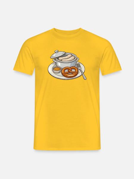 Deftige bayerische Brotzeit - Männer T-Shirt - Gelb