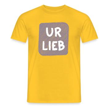 UR LIEB – Süßer Babyspruch zur Geburt Österreich - Männer T-Shirt - Gelb - Vorne - AI Model Male 178 dark (178cm)