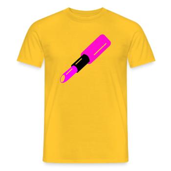 Lippenstift Design - Männer T-Shirt - Gelb - Vorne - AI Model Male 178 dark (178cm)