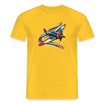 Flugzeuge und Luftstrombänder - Männer T-Shirt - Gelb - Vorne - AI Model Male 178 dark (178cm)