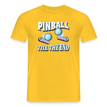  Flipper Flipperautomat Pinballs Arcade Game - Männer T-Shirt - Gelb - Vorne - AI Model Male 178 dark (178cm)