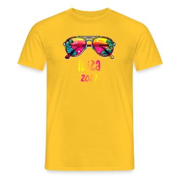 Ibiza 2027 Rainbow Sunglasses Design - Männer T-Shirt - Gelb - Vorne - AI Model Male 178 dark (178cm)
