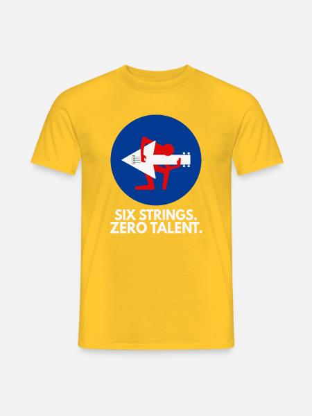 Six Strings Zero Talent - Männer T-Shirt - Gelb
