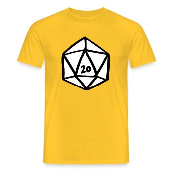 D20-Glyphe - Männer T-Shirt - Gelb - Vorne - AI Model Male 178 dark (178cm)