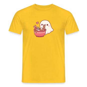 Der süße Geist liebt es, japanische Ramen-Nudeln zu essen - Männer T-Shirt - Gelb - Vorne - AI Model Male 178 dark (178cm)