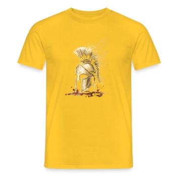 Korinthischer Helm Tintenkunst Altgriechischer Krieger - Männer T-Shirt - Gelb - Vorne - AI Model Male 178 dark (178cm)