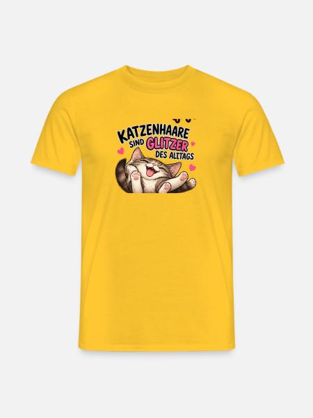 Katzenhaare sind Glitzer des Alltags - Männer T-Shirt - Gelb
