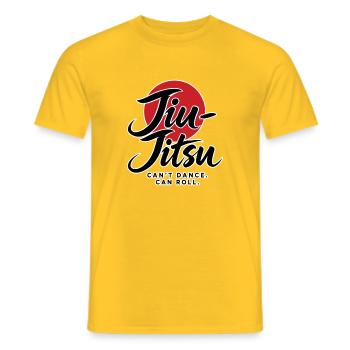 Jiu Jitsu – KANN NICHT TANZEN. KANN ROLLEN. - Männer T-Shirt - Gelb - Vorne - AI Model Male 178 dark (178cm)