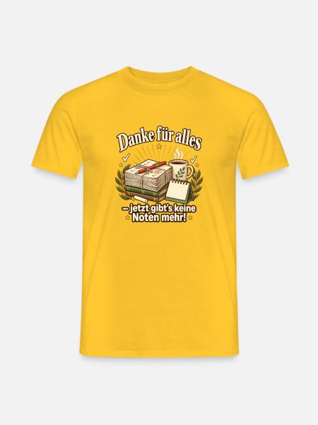 Lehrer Ruhestand Abschiedsgeschenk Pensionierung - Männer T-Shirt - Gelb