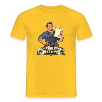 Meisterprüfung Bestanden Handwerksmeister Geschenk - Männer T-Shirt - Gelb - Vorne - AI Model Male 178 dark (178cm)