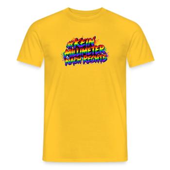 Kein Millimeter Nach Rechts Rainbow - Männer T-Shirt - Gelb - Vorne - AI Model Male 178 dark (178cm)