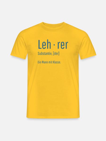 Lehrer Substantiv Definition Schule Geschenk - Männer T-Shirt - Gelb