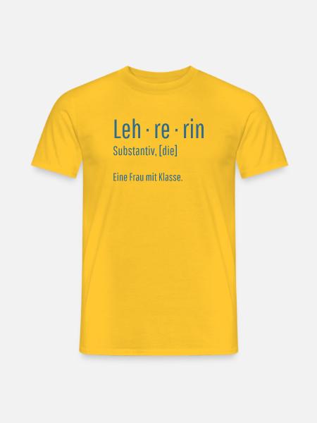 Lehrerin Substantiv Definition Schule Geschenk - Männer T-Shirt - Gelb