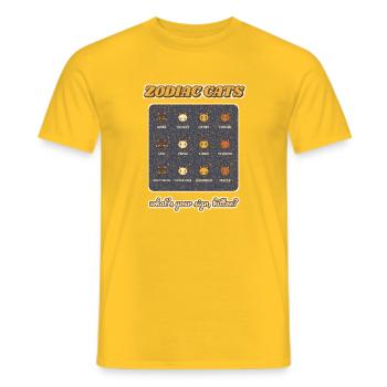 Zodiac-Katzen Alle 12-Sterne-Zeichen - Männer T-Shirt - Gelb - Vorne - AI Model Male 178 dark (178cm)