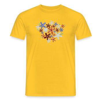 Aquarell Blumen - Männer T-Shirt - Gelb - Vorne - AI Model Male 178 dark (178cm)