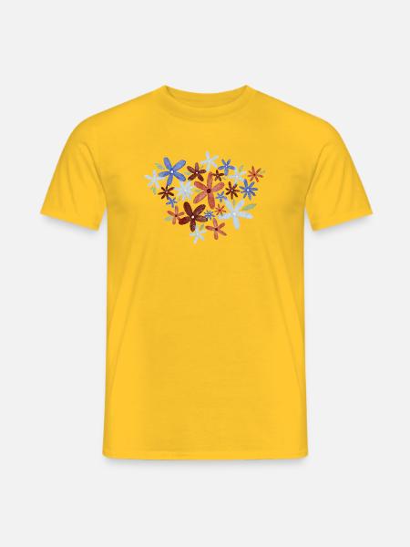 Aquarell Blumen - Männer T-Shirt - Gelb