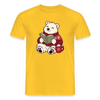 Winterleser Bärchen im Pullover - Männer T-Shirt - Gelb - Vorne - AI Model Male 178 dark (178cm)