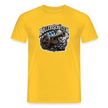 Böllerschützen Kanone  - Männer T-Shirt - Gelb - Vorne - AI Model Male 178 dark (178cm)