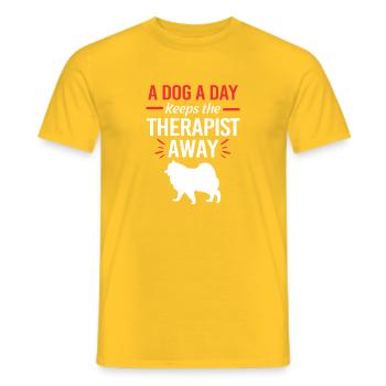 Therapiehund - Männer T-Shirt - Gelb - Vorne - AI Model Male 178 dark (178cm)