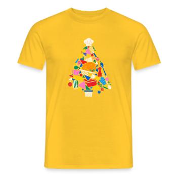 Kochkunst Weihnachtsbaum Collage - Männer T-Shirt - Gelb - Vorne - AI Model Male 178 dark (178cm)