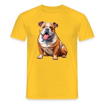 Bulldoggen-Hundesitting - Männer T-Shirt - Gelb - Vorne - AI Model Male 178 dark (178cm)