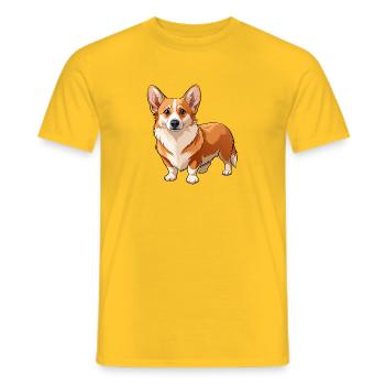 Walisischer Corgi-Hund - Männer T-Shirt - Gelb - Vorne - AI Model Male 178 dark (178cm)