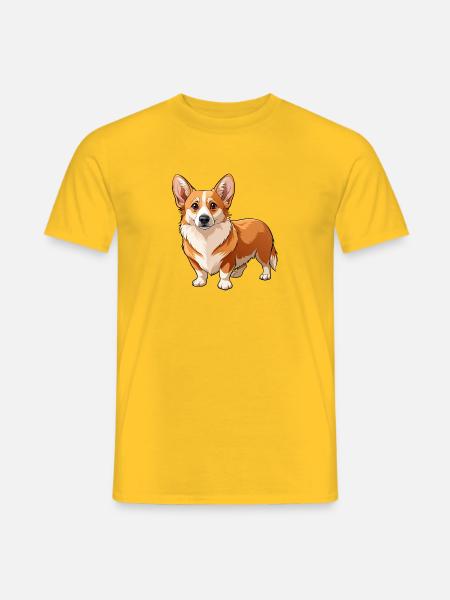 Walisischer Corgi-Hund - Männer T-Shirt - Gelb