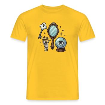 Das Auge, der Spiegel und die Geister - Männer T-Shirt - Gelb - Vorne - AI Model Male 178 dark (178cm)