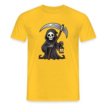 Reaper mit Laterne - Männer T-Shirt - Gelb - Vorne - AI Model Male 178 dark (178cm)