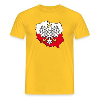 Polnischer Adler auf der zweifarbigen Karte Polens - Männer T-Shirt - Gelb - Vorne - AI Model Male 178 dark (178cm)